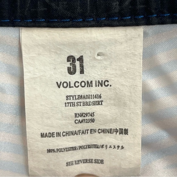 Men’s Volcom Orange & Blue Striped Board Shorts‎ Swim Trunks Size 31 - Picture 10 of 16